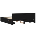 vidaXL Cadru de pat cu tăblie fără saltea, negru, 200x200 cm