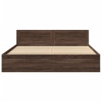 vidaXL Cadru de pat cu tăblie stejar maro 200x200 cm lemn prelucrat vidaXL Cadru de pat cu tăblie stejar maro 200x200 cm lemn prelucrat