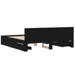 vidaXL Cadru de pat cu tăblie fără saltea, negru, 180x200 cm