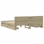 vidaXL Cadru de pat cu tăblie stejar sonoma 180x200 cm lemn prelucrat