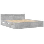 vidaXL Cadru de pat cu tăblie gri beton 180x200 cm lemn prelucrat vidaXL Cadru de pat cu tăblie gri beton 180x200 cm lemn prelucrat
