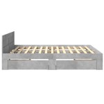 vidaXL Cadru de pat cu tăblie gri beton 180x200 cm lemn prelucrat vidaXL Cadru de pat cu tăblie gri beton 180x200 cm lemn prelucrat
