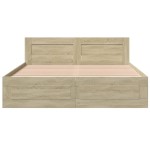 vidaXL Cadru de pat cu tăblie stejar sonoma 160x200 cm lemn prelucrat