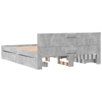 vidaXL Cadru de pat cu tăblie gri beton 160x200 cm lemn prelucrat vidaXL Cadru de pat cu tăblie gri beton 160x200 cm lemn prelucrat