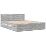 vidaXL Cadru de pat cu tăblie, gri sonoma, 160x200 cm lemn prelucrat vidaXL Cadru de pat cu tăblie, gri sonoma, 160x200 cm lemn prelucrat