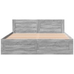 vidaXL Cadru de pat cu tăblie, gri sonoma, 160x200 cm lemn prelucrat vidaXL Cadru de pat cu tăblie, gri sonoma, 160x200 cm lemn prelucrat
