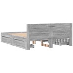 vidaXL Cadru de pat cu tăblie, gri sonoma, 160x200 cm lemn prelucrat vidaXL Cadru de pat cu tăblie, gri sonoma, 160x200 cm lemn prelucrat