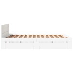 vidaXL Cadru de pat cu tăblie, alb, 150x200 cm, lemn prelucrat