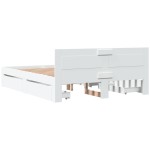 vidaXL Cadru de pat cu tăblie, alb, 150x200 cm, lemn prelucrat
