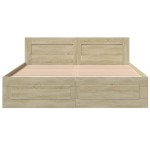 vidaXL Cadru de pat cu tăblie stejar sonoma 150x200 cm lemn prelucrat