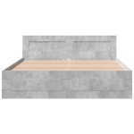 vidaXL Cadru de pat cu tăblie gri beton 150x200 cm lemn prelucrat
