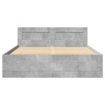 vidaXL Cadru de pat cu tăblie gri beton 140x200 cm lemn prelucrat