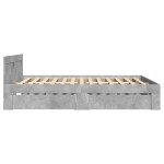 vidaXL Cadru de pat cu tăblie gri beton 140x200 cm lemn prelucrat