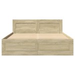 vidaXL Cadru de pat cu tăblie stejar sonoma 120x200 cm lemn prelucrat