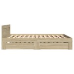 vidaXL Cadru de pat cu tăblie stejar sonoma 120x200 cm lemn prelucrat