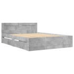 vidaXL Cadru de pat cu tăblie gri beton 120x200 cm lemn prelucrat