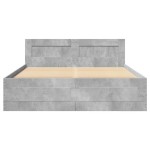 vidaXL Cadru de pat cu tăblie gri beton 120x200 cm lemn prelucrat