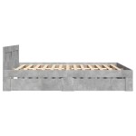 vidaXL Cadru de pat cu tăblie gri beton 120x200 cm lemn prelucrat