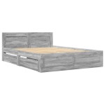 vidaXL Cadru de pat cu tăblie gri sonoma 120x200 cm lemn prelucrat