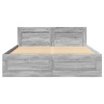 vidaXL Cadru de pat cu tăblie gri sonoma 120x200 cm lemn prelucrat