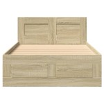 vidaXL Cadru de pat cu tăblie stejar sonoma 100x200 cm lemn prelucrat