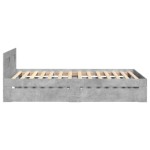 vidaXL Cadru de pat cu tăblie gri beton 100x200 cm lemn prelucrat
