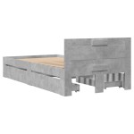 vidaXL Cadru de pat cu tăblie gri beton 90x200 cm lemn prelucrat vidaXL Cadru de pat cu tăblie gri beton 90x200 cm lemn prelucrat
