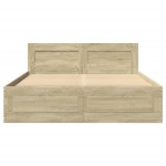 vidaXL Cadru de pat cu tăblie stejar sonoma 140x190 cm lemn prelucrat