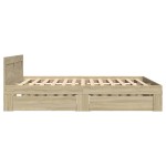 vidaXL Cadru de pat cu tăblie stejar sonoma 140x190 cm lemn prelucrat