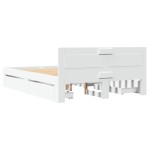 vidaXL Cadru de pat cu tăblie, alb, 120x190 cm, lemn prelucrat vidaXL Cadru de pat cu tăblie, alb, 120x190 cm, lemn prelucrat