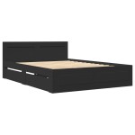 vidaXL Cadru de pat cu tăblie, negru, 120x190 cm, lemn prelucrat vidaXL Cadru de pat cu tăblie, negru, 120x190 cm, lemn prelucrat