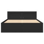 vidaXL Cadru de pat cu tăblie, negru, 120x190 cm, lemn prelucrat vidaXL Cadru de pat cu tăblie, negru, 120x190 cm, lemn prelucrat