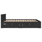vidaXL Cadru de pat cu tăblie, negru, 120x190 cm, lemn prelucrat vidaXL Cadru de pat cu tăblie, negru, 120x190 cm, lemn prelucrat