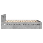 vidaXL Cadru de pat cu tăblie gri beton 120x190 cm lemn prelucrat