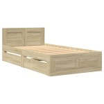 vidaXL Cadru de pat cu tăblie stejar sonoma 90x190 cm lemn prelucrat