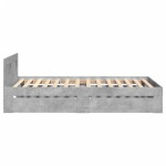 vidaXL Cadru de pat cu tăblie, gri beton, 90x190 cm, lemn prelucrat