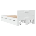 vidaXL Cadru de pat cu tăblie, alb, 75x190 cm, lemn prelucrat