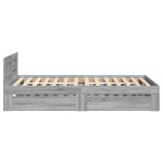 vidaXL Cadru de pat cu tăblie gri sonoma 75x190 cm lemn prelucrat