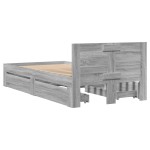 vidaXL Cadru de pat cu tăblie gri sonoma 75x190 cm lemn prelucrat