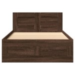 vidaXL Cadru de pat cu tăblie stejar maro 75x190 cm lemn prelucrat