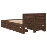 vidaXL Cadru de pat cu tăblie stejar maro 75x190 cm lemn prelucrat