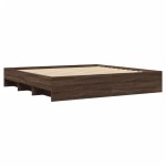 vidaXL Cadru de pat fără saltea Stejar maro 200x200 cm Lemn prelucrat vidaXL Cadru de pat fără saltea Stejar maro 200x200 cm Lemn prelucrat