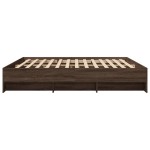 vidaXL Cadru de pat fără saltea Stejar maro 200x200 cm Lemn prelucrat vidaXL Cadru de pat fără saltea Stejar maro 200x200 cm Lemn prelucrat