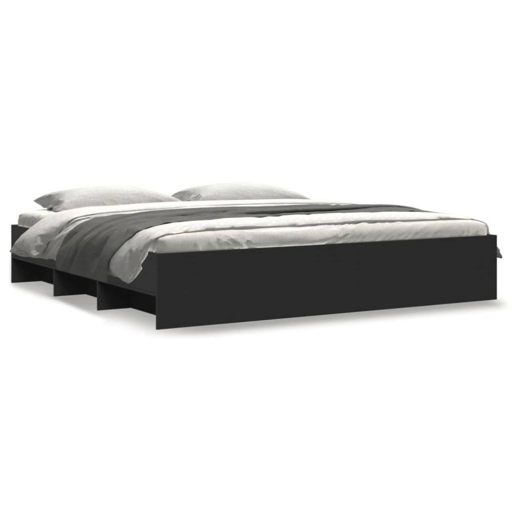 vidaXL Cadru de pat fără saltea Negru 180x200cm Lemn prelucrat