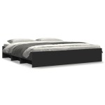 vidaXL Cadru de pat fără saltea Negru 180x200cm Lemn prelucrat