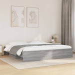 vidaXL Cadru de pat fără saltea Gri Sonoma 180x200cm Lemn prelucrat vidaXL Cadru de pat fără saltea Gri Sonoma 180x200cm Lemn prelucrat