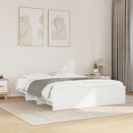 vidaXL Cadru de pat fără saltea, alb, 160x200 cm, lemn de prelucrare vidaXL Cadru de pat fără saltea, alb, 160x200 cm, lemn de prelucrare