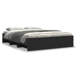 vidaXL Cadru de pat fără saltea Negru 160x200cm Lemn prelucrat