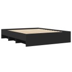 vidaXL Cadru de pat fără saltea Negru 160x200cm Lemn prelucrat
