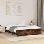 vidaXL Cadru de pat fără saltea Stejar afumat 160x200cm Lemn prelucrat vidaXL Cadru de pat fără saltea Stejar afumat 160x200cm Lemn prelucrat